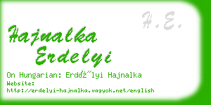 hajnalka erdelyi business card